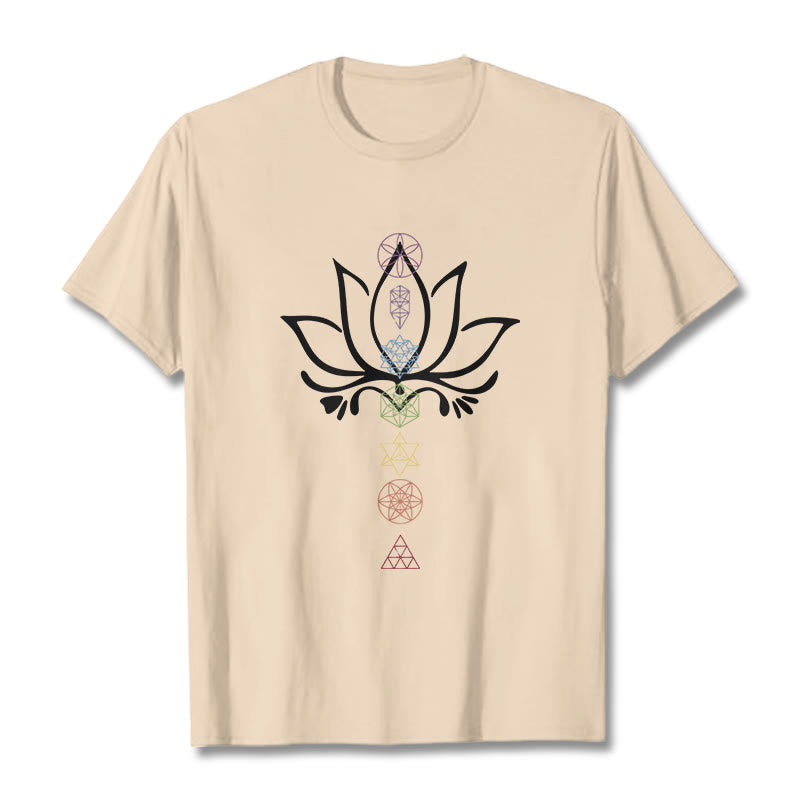 Camiseta de geometría sagrada con Buddha Stones y loto - Sopa de mariscos - 2XL - image 8
