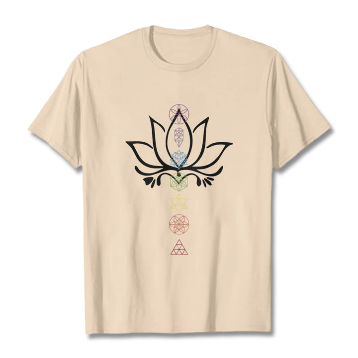 Camiseta de geometría sagrada con Buddha Stones y loto - Sopa de mariscos - 2XL - image 8