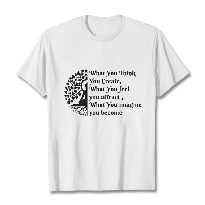 Camiseta con media meditación de Buddha Stones Buddha Tree - Blanco - 2XL - image 1