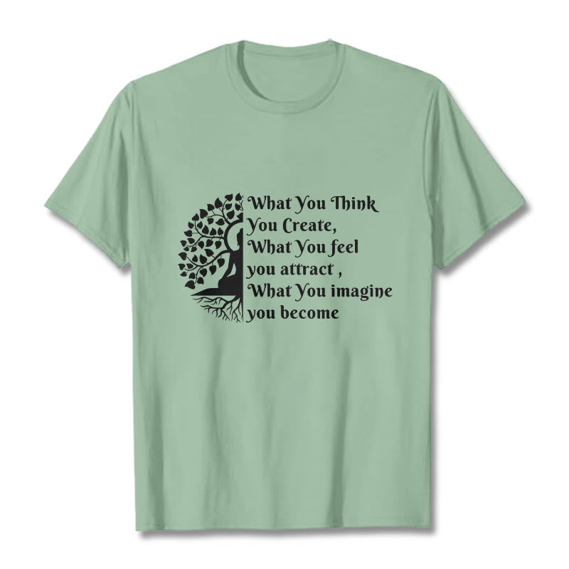 Camiseta con media meditación de Buddha Stones Buddha Tree - Verde pálido - 2XL - image 15