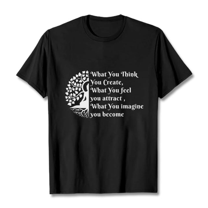 Camiseta con media meditación de Buddha Stones Buddha Tree - Negro - 2XL - image 5