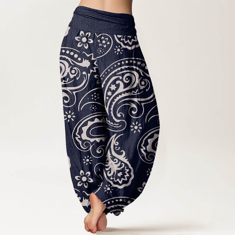 Pantalones harén de cintura elástica para mujer con estampado floral de cachemira y piedras de Buddha Stones - image 7