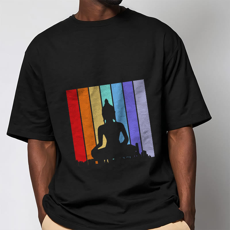 Camiseta arcoíris de Buddha Stones de meditación de Buda - image 1