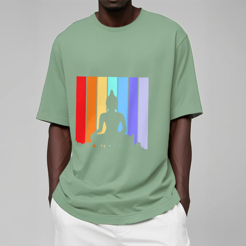 Camiseta arcoíris de Buddha Stones de meditación de Buda - image 16