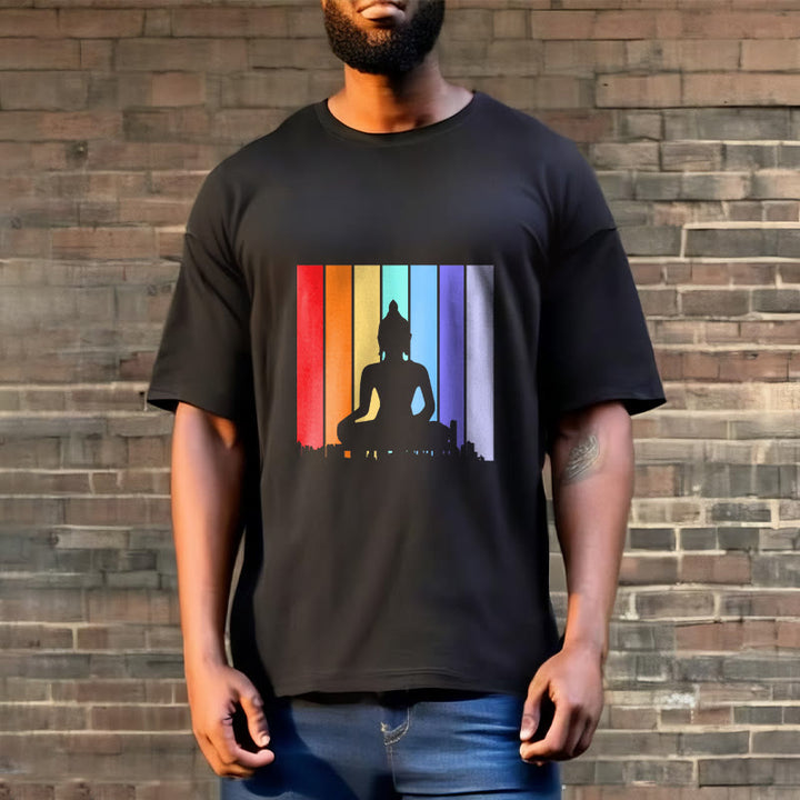 Camiseta arcoíris de Buddha Stones de meditación de Buda - image 3