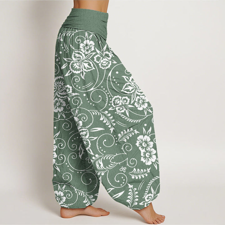 Pantalones harén con cintura elástica para mujer, con estampado floral de vides y piedras de Buddha Stones - image 6