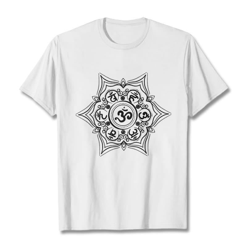 Camiseta con diseño de mandala de Buddha Stones Om Mani Padme Hum - Blanco - 2XL - image 7