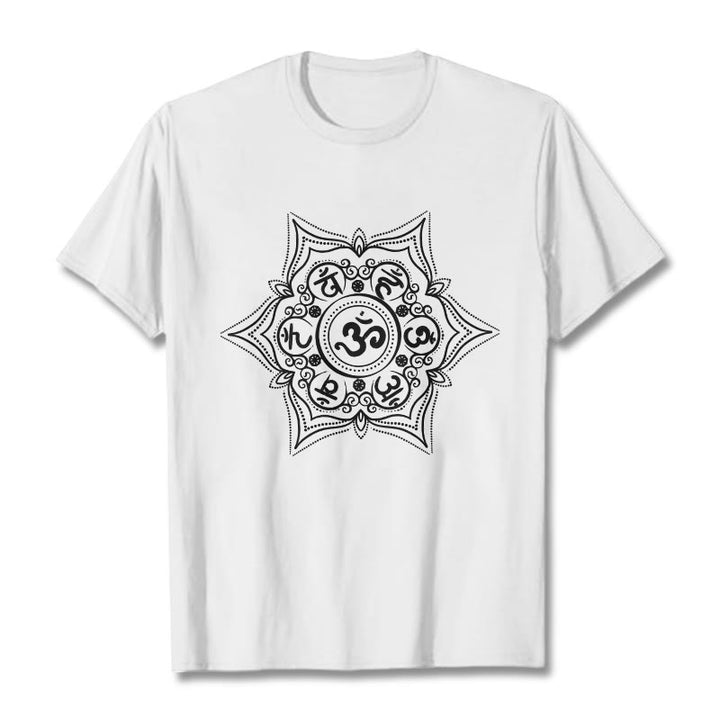 Camiseta con diseño de mandala de Buddha Stones Om Mani Padme Hum - Blanco - 2XL - image 7