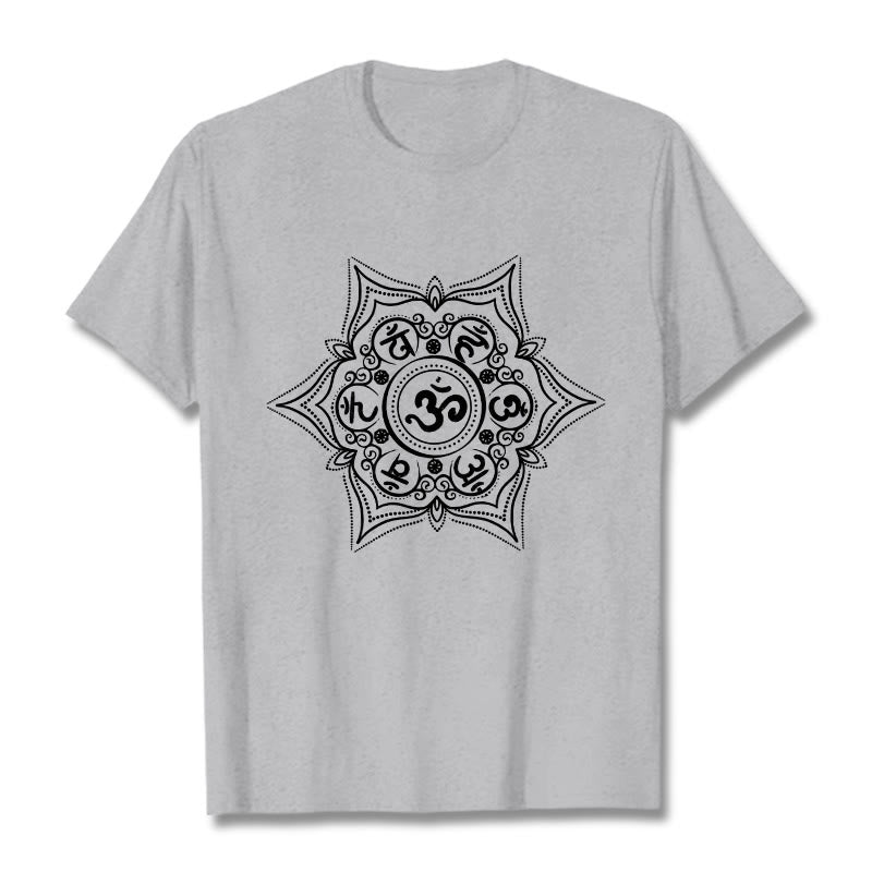 Camiseta con diseño de mandala de Buddha Stones Om Mani Padme Hum - Gris claro - 2XL - image 20