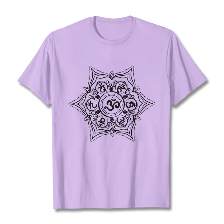 Camiseta con diseño de mandala de Buddha Stones Om Mani Padme Hum - Ciruela - 2XL - image 16