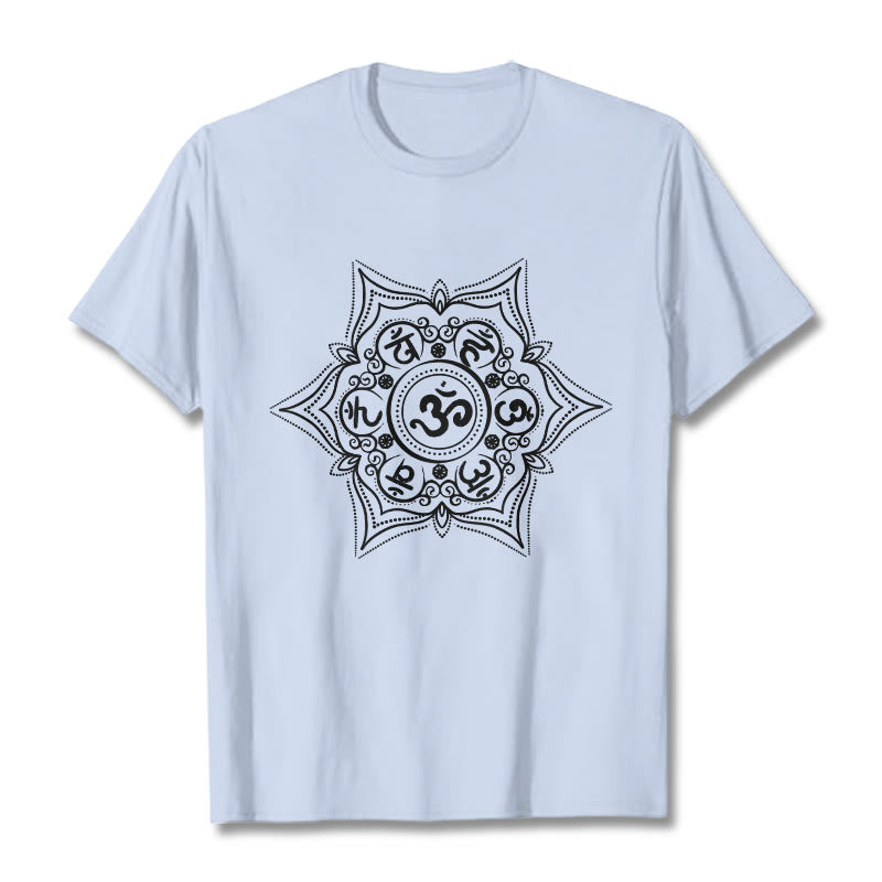 Camiseta con diseño de mandala de Buddha Stones Om Mani Padme Hum - Cian claro - 2XL - image 18
