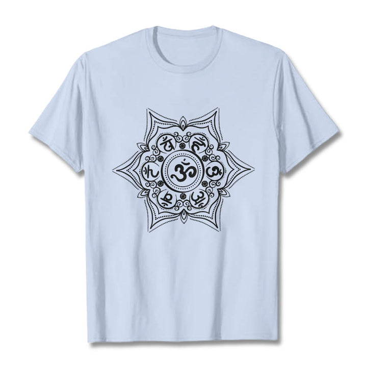 Camiseta con diseño de mandala de Buddha Stones Om Mani Padme Hum - Cian claro - 2XL - image 18