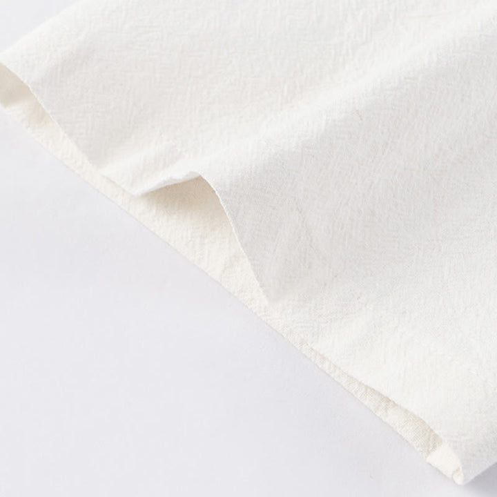 Conjunto casual de 2 piezas Buddha Stones, camisa de color liso con medio botón y pantalón con cordón ajustable, ropa de meditación de algodón para hombre con bolsillos. - image 8