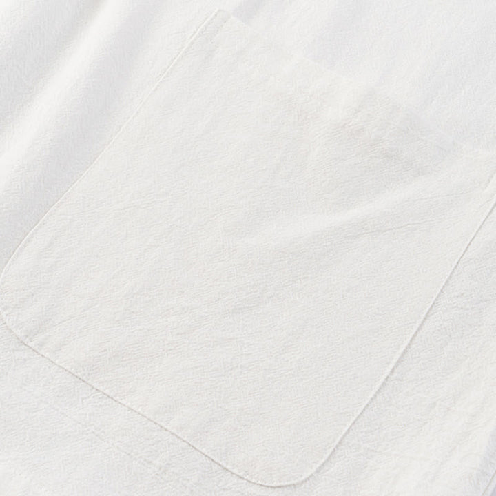 Conjunto casual de 2 piezas Buddha Stones, camisa de color liso con medio botón y pantalón con cordón ajustable, ropa de meditación de algodón para hombre con bolsillos. - image 4