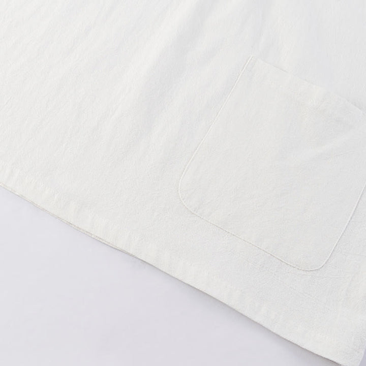 Conjunto casual de 2 piezas Buddha Stones, camisa de color liso con medio botón y pantalón con cordón ajustable, ropa de meditación de algodón para hombre con bolsillos. - image 9