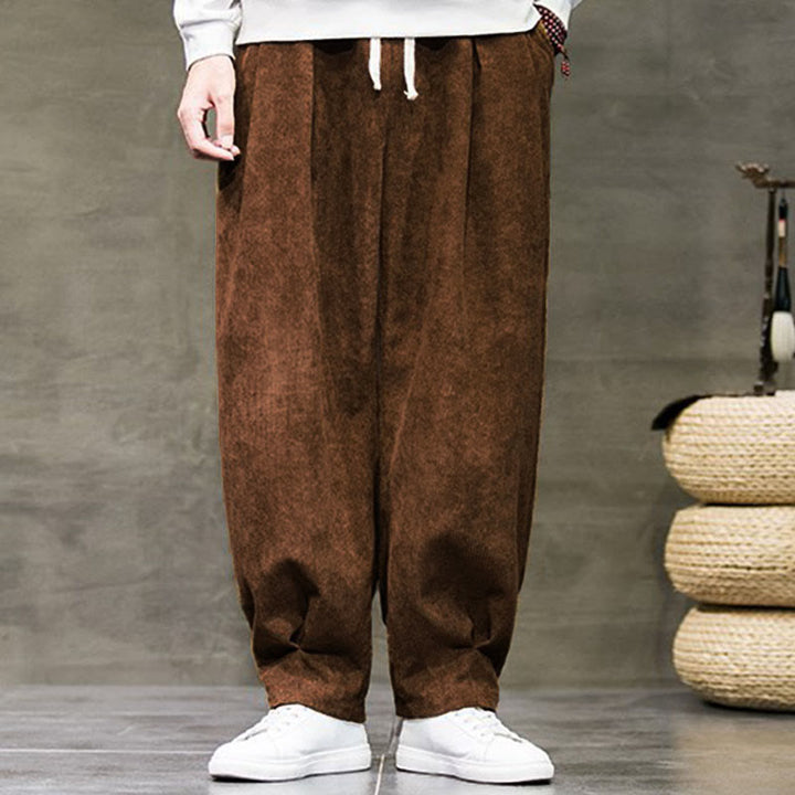 Pantalones bombachos casuales de algodón liso con bolsillos para hombre de Buddha Stones - image 33