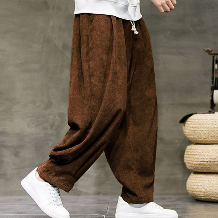 Pantalones bombachos casuales de algodón liso con bolsillos para hombre de Buddha Stones - image 30