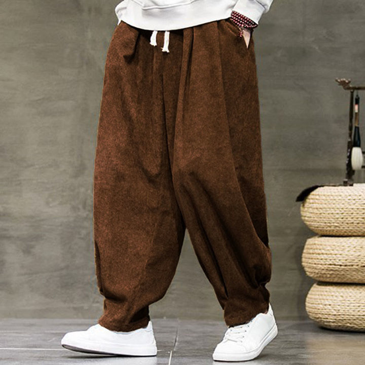 Pantalones bombachos casuales de algodón liso con bolsillos para hombre de Buddha Stones - Vara de oro oscura - US/UK/AU46, EU56 (5XL) - image 28