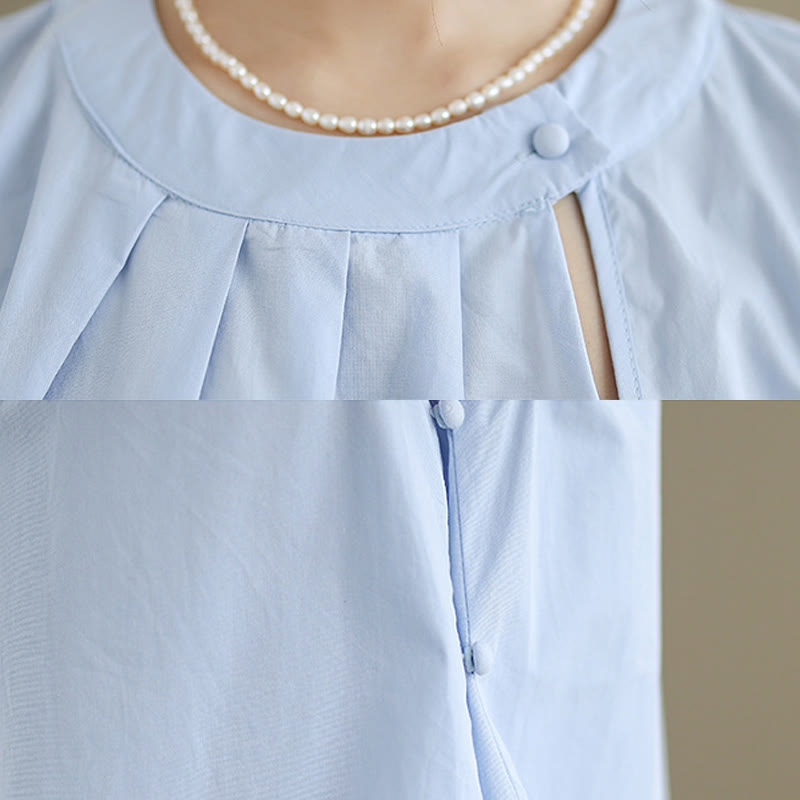 Chaleco de lino y algodón para mujer, sin mangas, con cuello halter, diseño plisado, color liso, con Buddha Stones, para verano