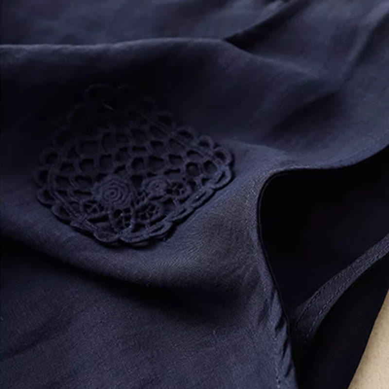 Chaleco sin mangas de cuello redondo para mujer con diseño de patchwork, bordado y Buddha Stones, de color liso y estilo casual. - image 8
