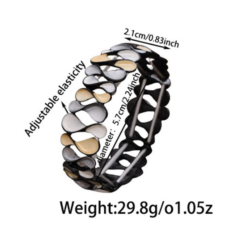 Pulsera elástica de aleación con forma de 8, hueca, geométrica y colorida con Buddha Stones