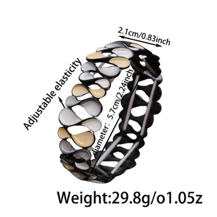 Pulsera elástica de aleación con forma de 8, hueca, geométrica y colorida con Buddha Stones