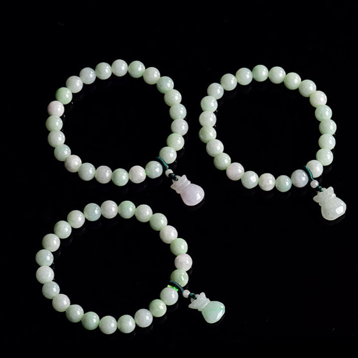 Pulsera de la suerte con amuleto de jade natural y Buddha Stones