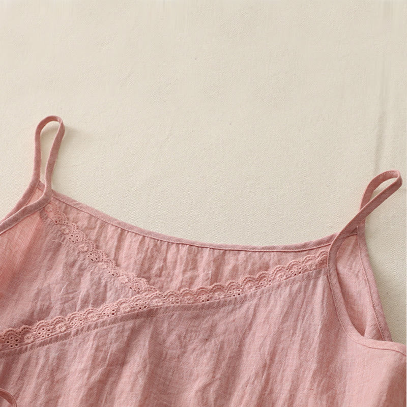 Chaleco vintage con cordones laterales y escote en V sin mangas para mujer de Buddha Stones - image 1