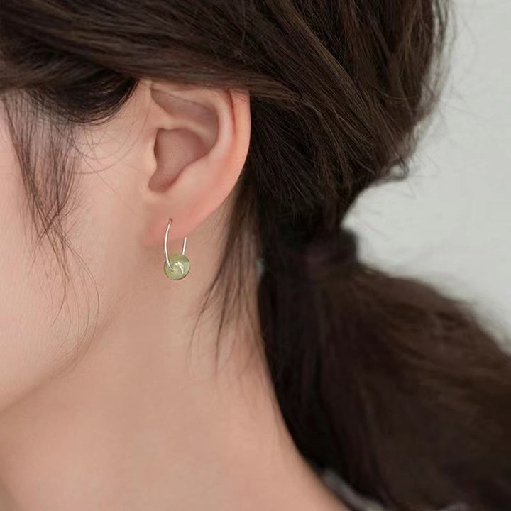 Pendientes de la suerte con cuentas de jade hetiano de plata de ley 925 y piedras de Buddha Stones - image 2