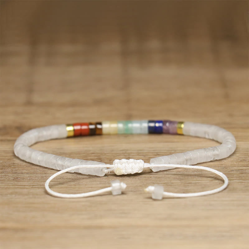 Pulsera de cuentas espaciadoras de ónix negro y cristal blanco natural de Buddha Stones