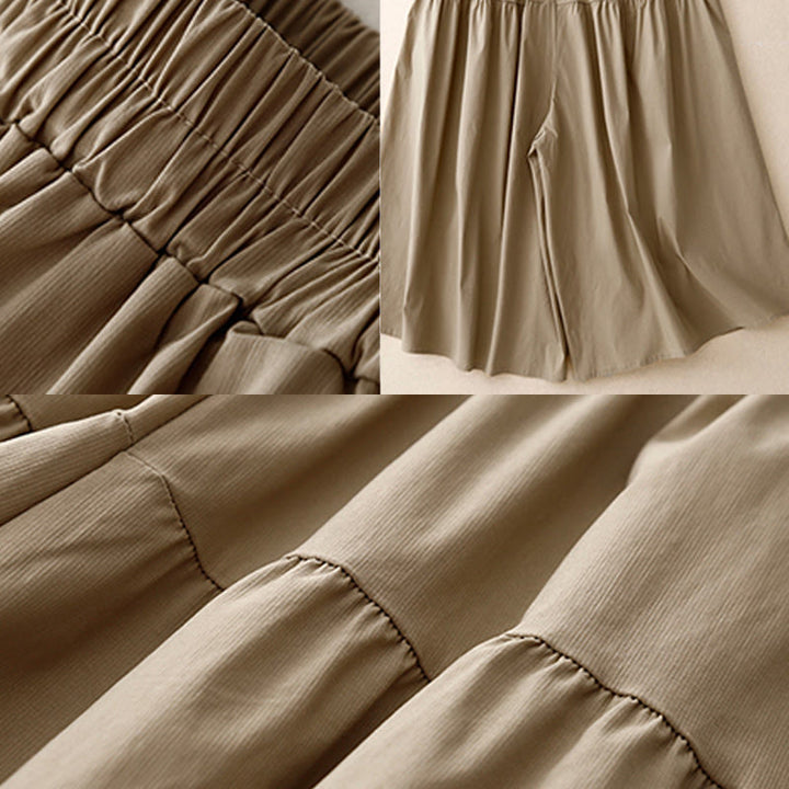 Pantalones casuales sueltos y lisos de algodón elástico para mujer, de Buddha Stones, con pernera ancha y bolsillos, de 7-8 de largo. - image 5