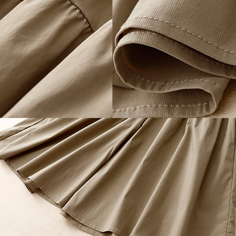 Pantalones casuales sueltos y lisos de algodón elástico para mujer, de Buddha Stones, con pernera ancha y bolsillos, de 7-8 de largo. - image 4