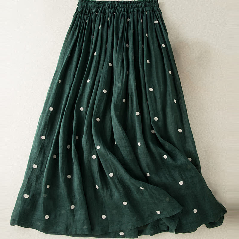 Falda plisada para mujer con estampado artístico de puntos vintage de Buddha Stones - image 9