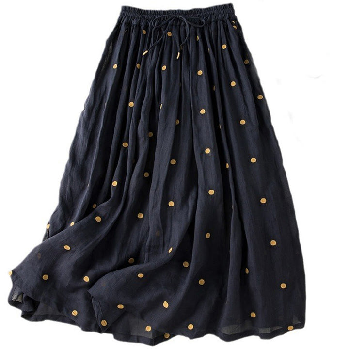 Falda plisada para mujer con estampado artístico de puntos vintage de Buddha Stones - image 22