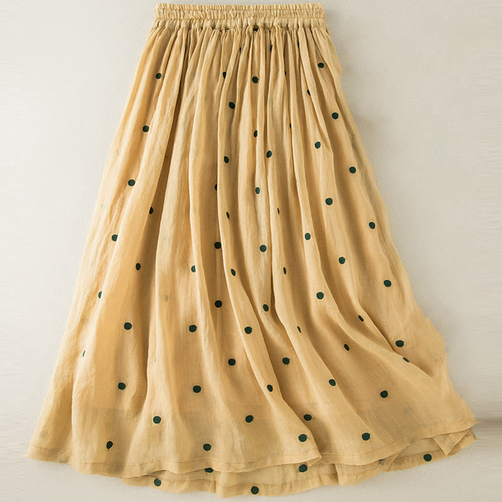 Falda plisada para mujer con estampado artístico de puntos vintage de Buddha Stones - image 24