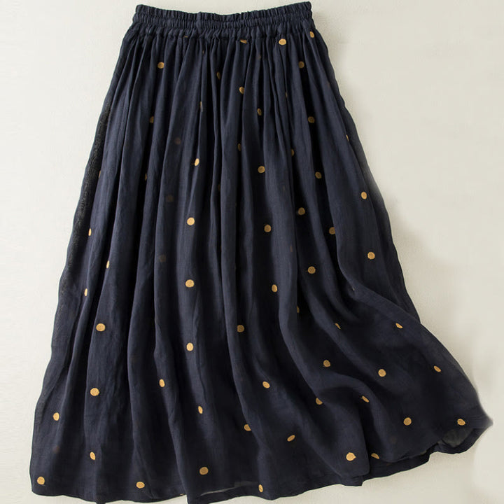 Falda plisada para mujer con estampado artístico de puntos vintage de Buddha Stones - image 15