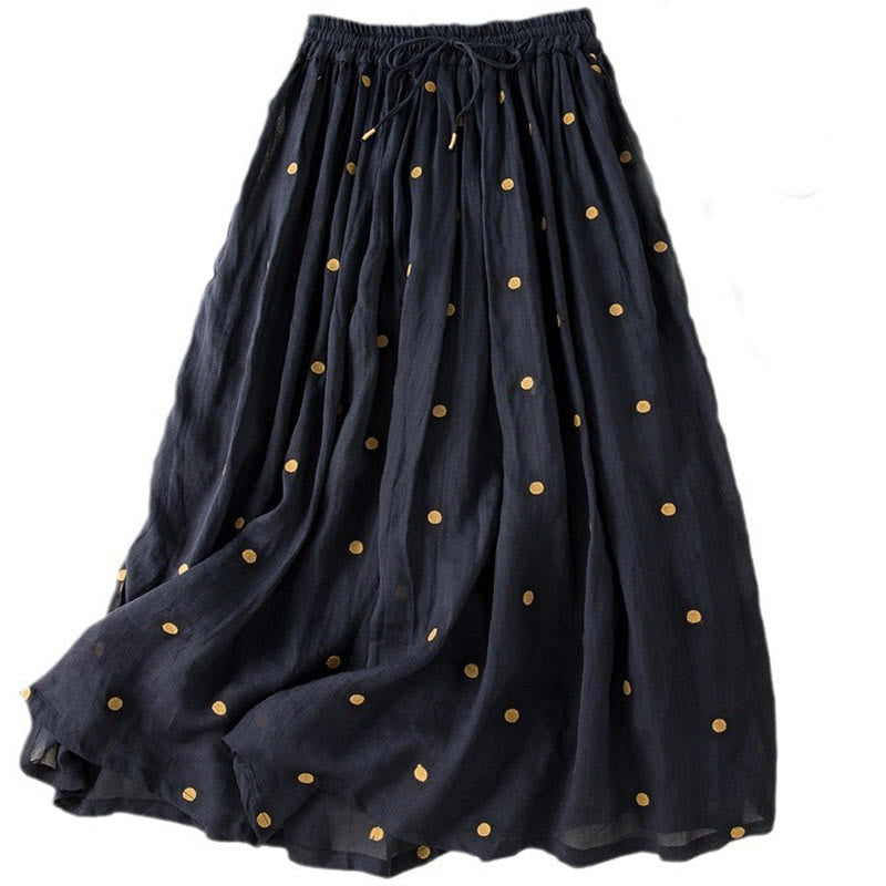 Falda plisada para mujer con estampado artístico de puntos vintage de Buddha Stones - image 22