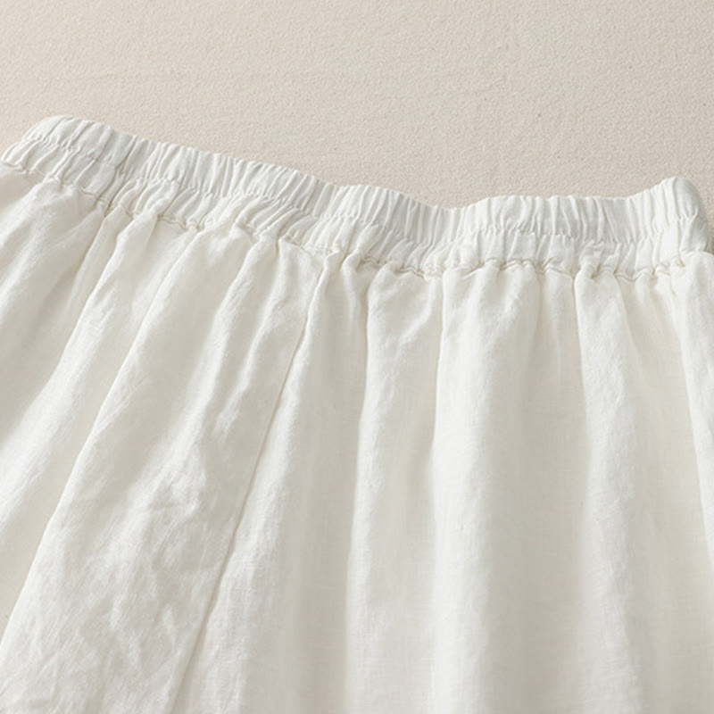 Pantalones casuales Buddha Stones de poliéster con pliegues, pierna ancha y bolsillos para mujer. - image 11