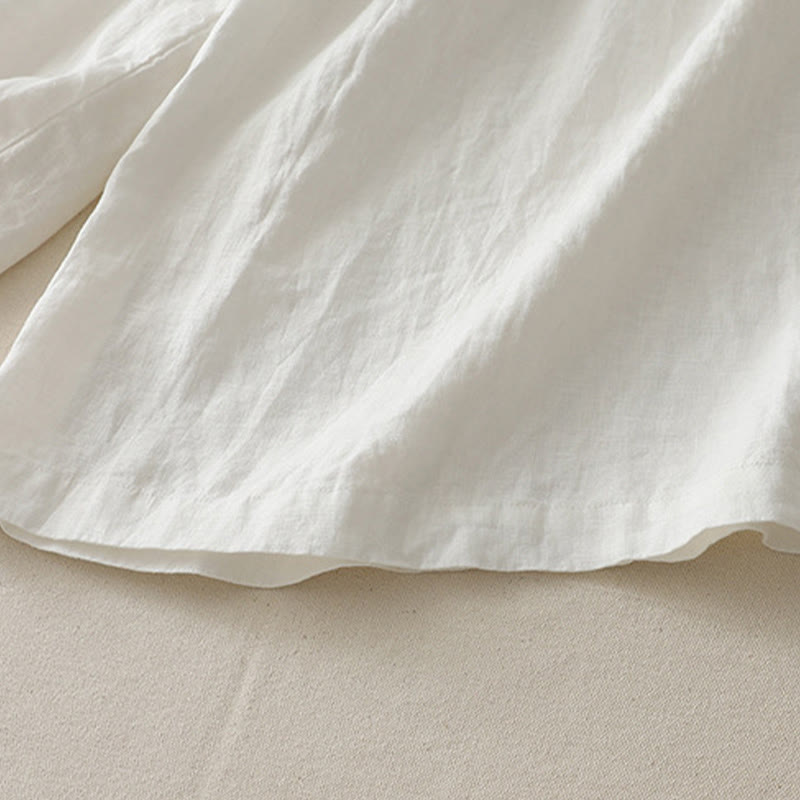 Pantalones casuales Buddha Stones de poliéster con pliegues, pierna ancha y bolsillos para mujer. - image 7