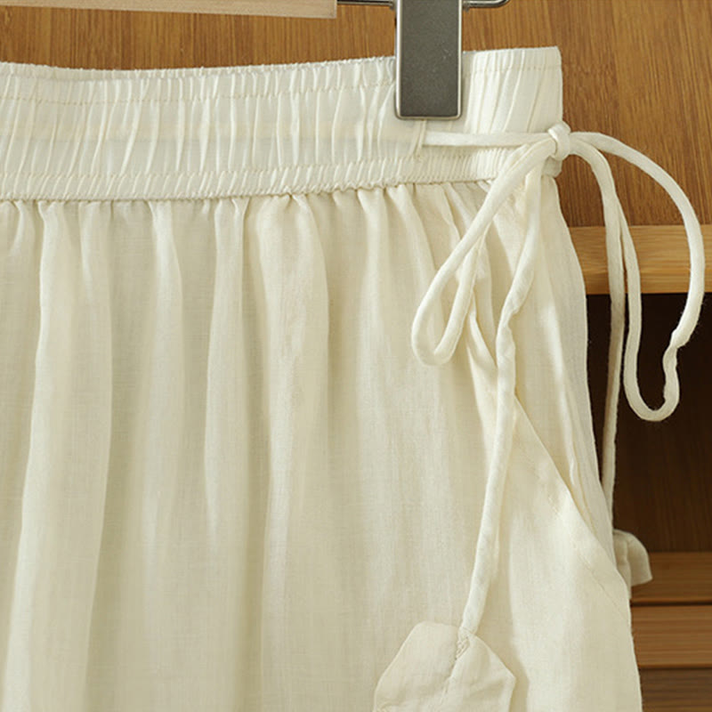 Pantalones anchos de poliéster para mujer, informales, lisos, con forro y cinta elástica, con bolsillos, de Buddha Stones - image 1