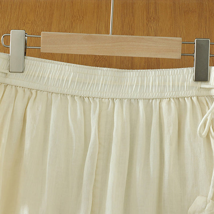 Pantalones anchos de poliéster para mujer, informales, lisos, con forro y cinta elástica, con bolsillos, de Buddha Stones