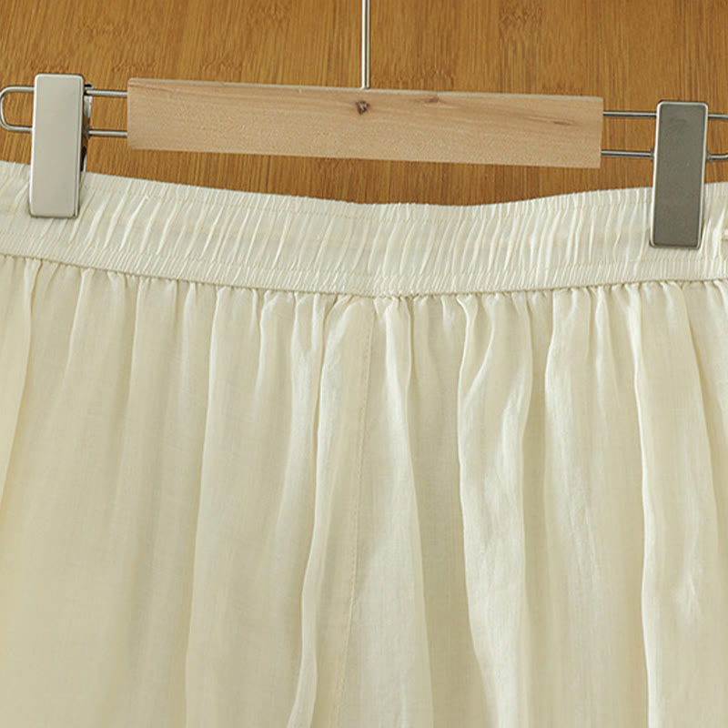 Pantalones anchos de poliéster para mujer, informales, lisos, con forro y cinta elástica, con bolsillos, de Buddha Stones