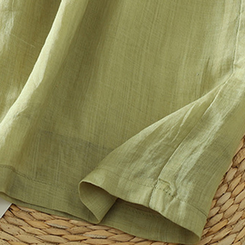 Pantalones anchos de poliéster para mujer, informales, lisos, con forro y cinta elástica, con bolsillos, de Buddha Stones