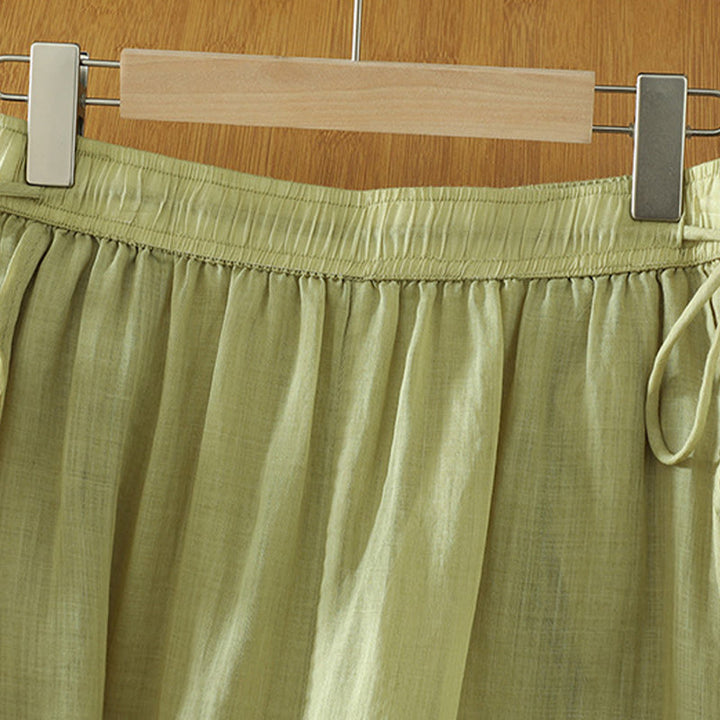 Pantalones anchos de poliéster para mujer, informales, lisos, con forro y cinta elástica, con bolsillos, de Buddha Stones