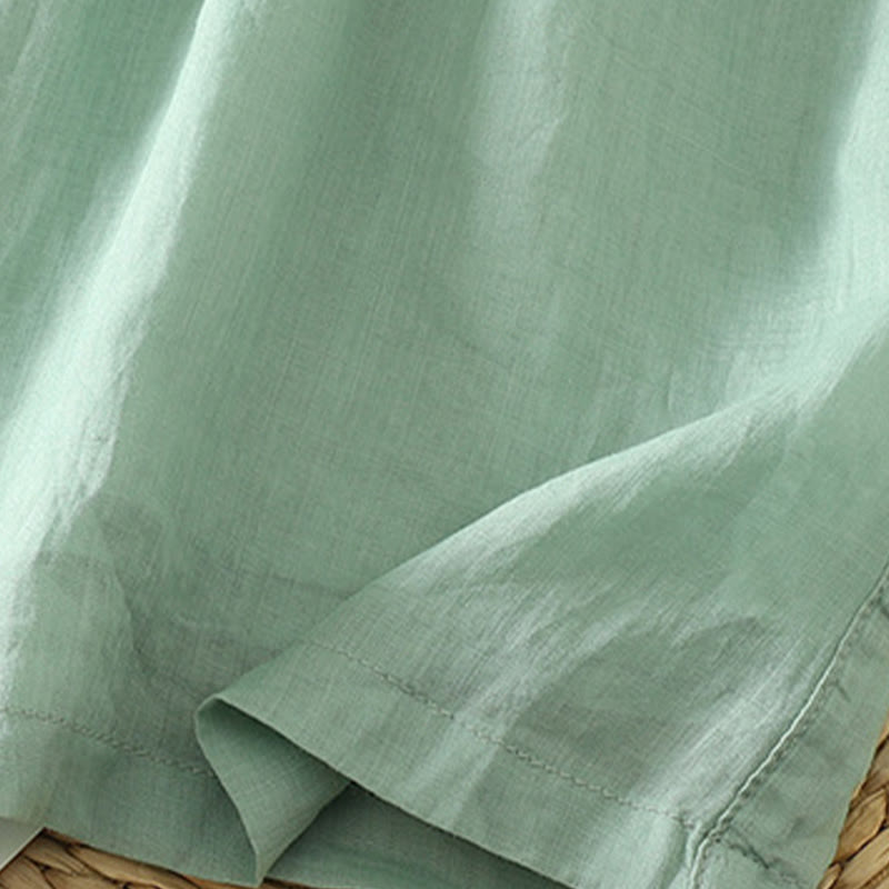 Pantalones anchos de poliéster para mujer, informales, lisos, con forro y cinta elástica, con bolsillos, de Buddha Stones