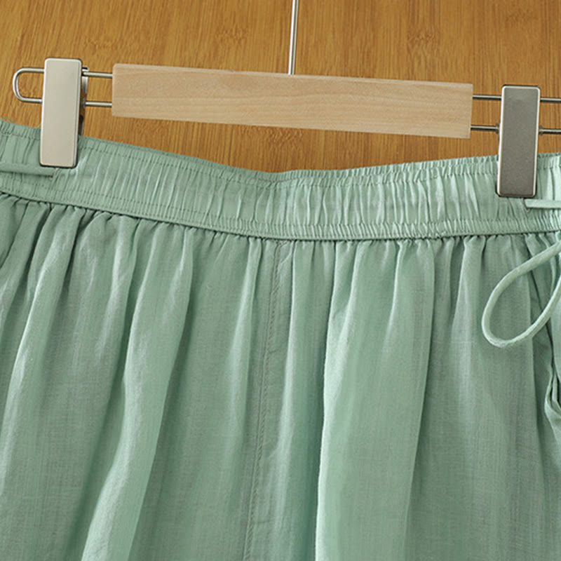 Pantalones anchos de poliéster para mujer, informales, lisos, con forro y cinta elástica, con bolsillos, de Buddha Stones - image 15