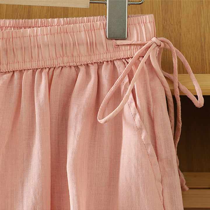 Pantalones anchos de poliéster para mujer, informales, lisos, con forro y cinta elástica, con bolsillos, de Buddha Stones
