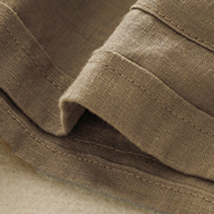 Pantalones cortos rectos elásticos de algodón y lino para mujer, informales, de verano, con bolsillos, de Buddha Stones - image 2