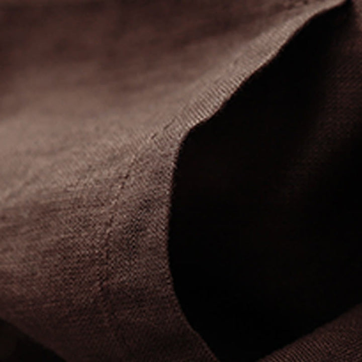 Pantalones cortos rectos elásticos de algodón y lino para mujer, informales, de verano, con bolsillos, de Buddha Stones - image 9