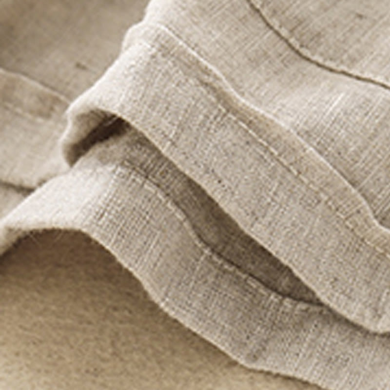 Pantalones cortos rectos elásticos de algodón y lino para mujer, informales, de verano, con bolsillos, de Buddha Stones - image 14